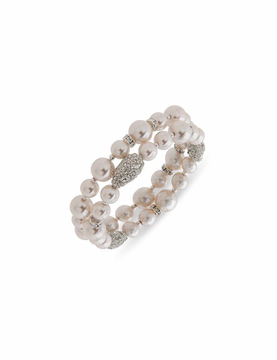 Bracelet Anne Klein Faux Pearl & Crystal Nuggets Stretch   | SID-4459241